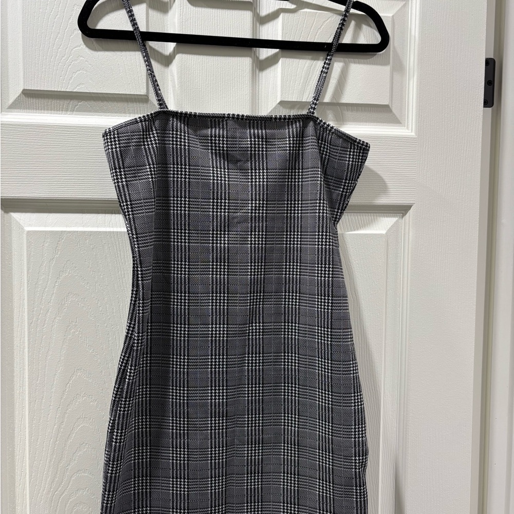 Stylish Black and White Plaid Dress